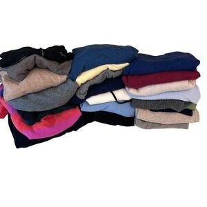 25 pc Bulk 100% Cashmere 12 lb Craft Cutters Bundle Multicolor Upcycle Fabric